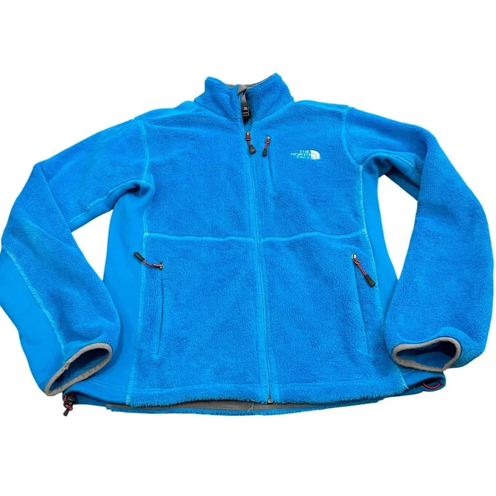 The North Face Summit Series Fleece Jacket Womens L Blue Full Zip Mock Neck